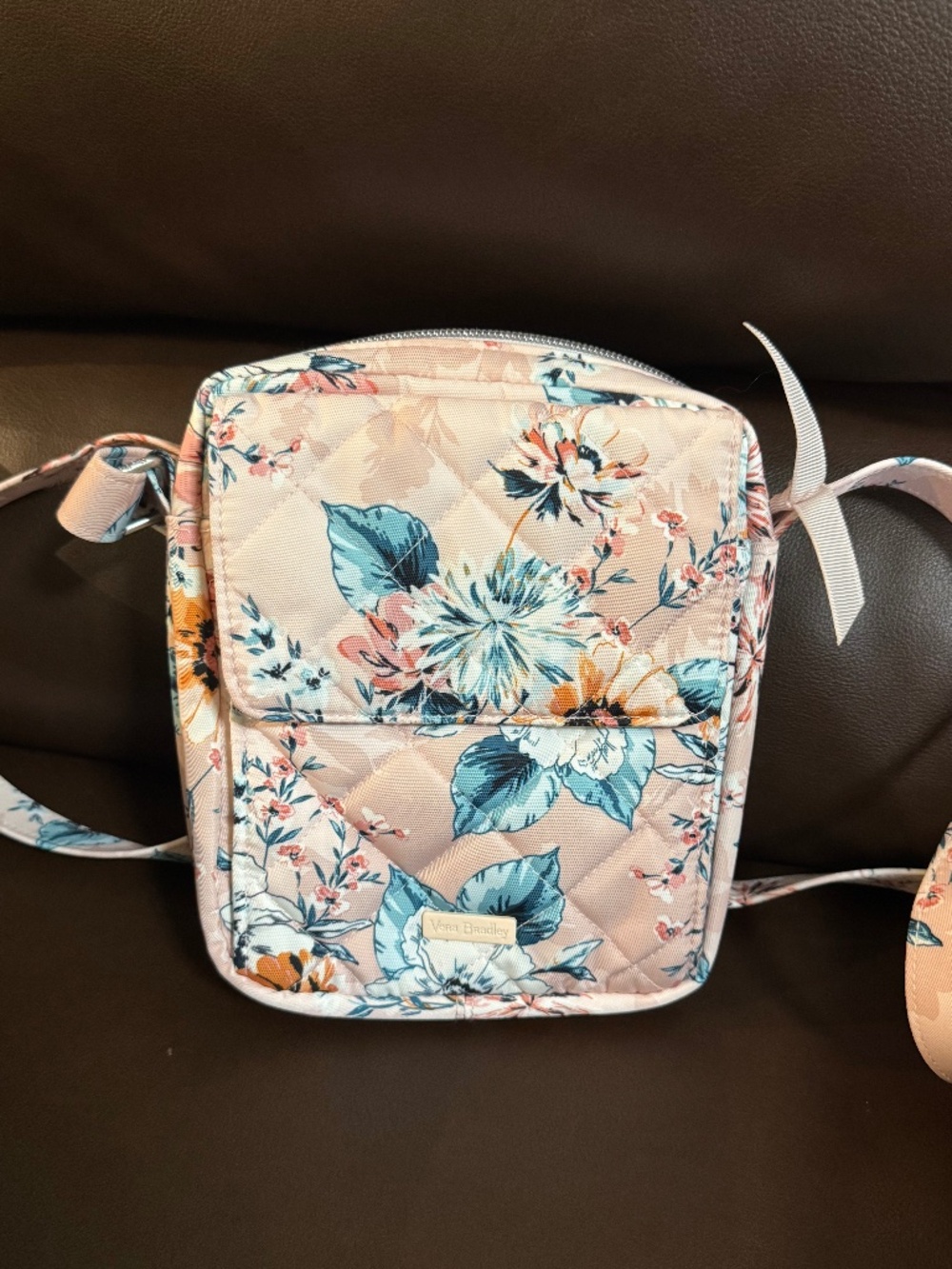 Vera Bradley Small Crossbody in Peach Blossom Bouquet